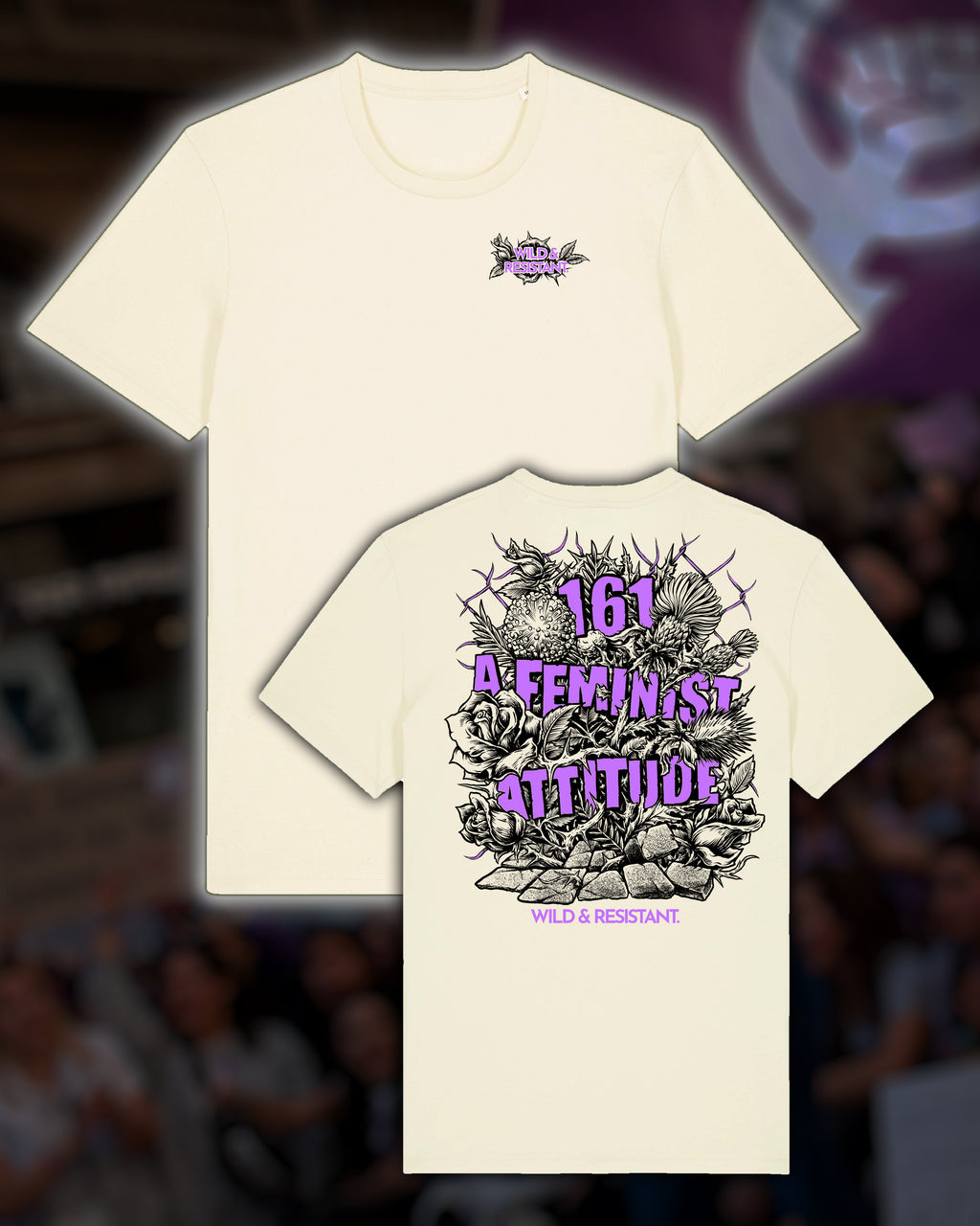 unisex Shirt „a feminist attitude“ natural raw