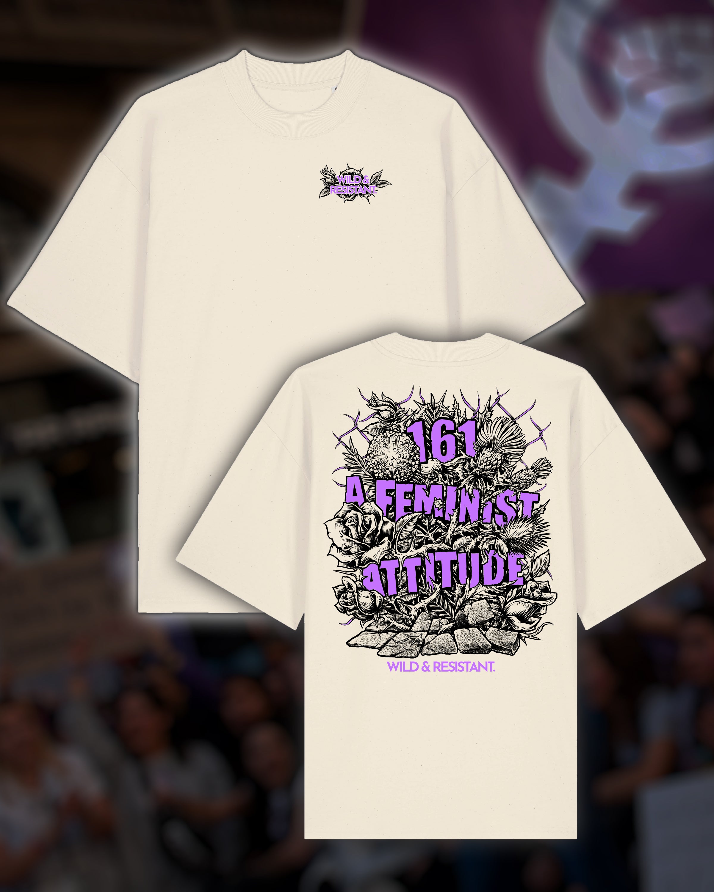 oversized Shirt „a feminist attitude“ natural raw