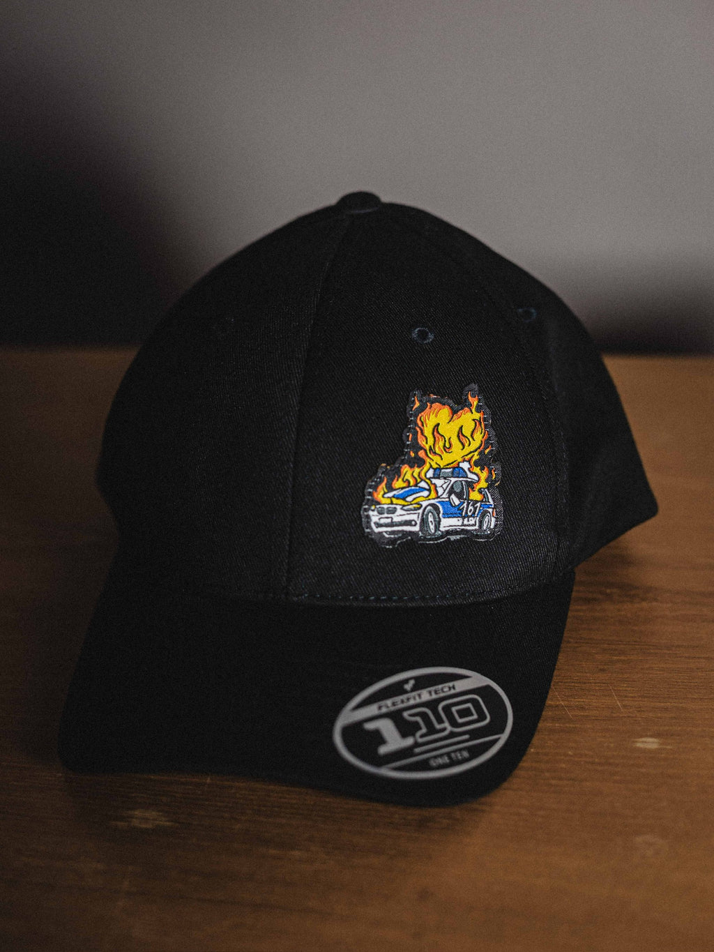 flexfit-cap "burning cop car"