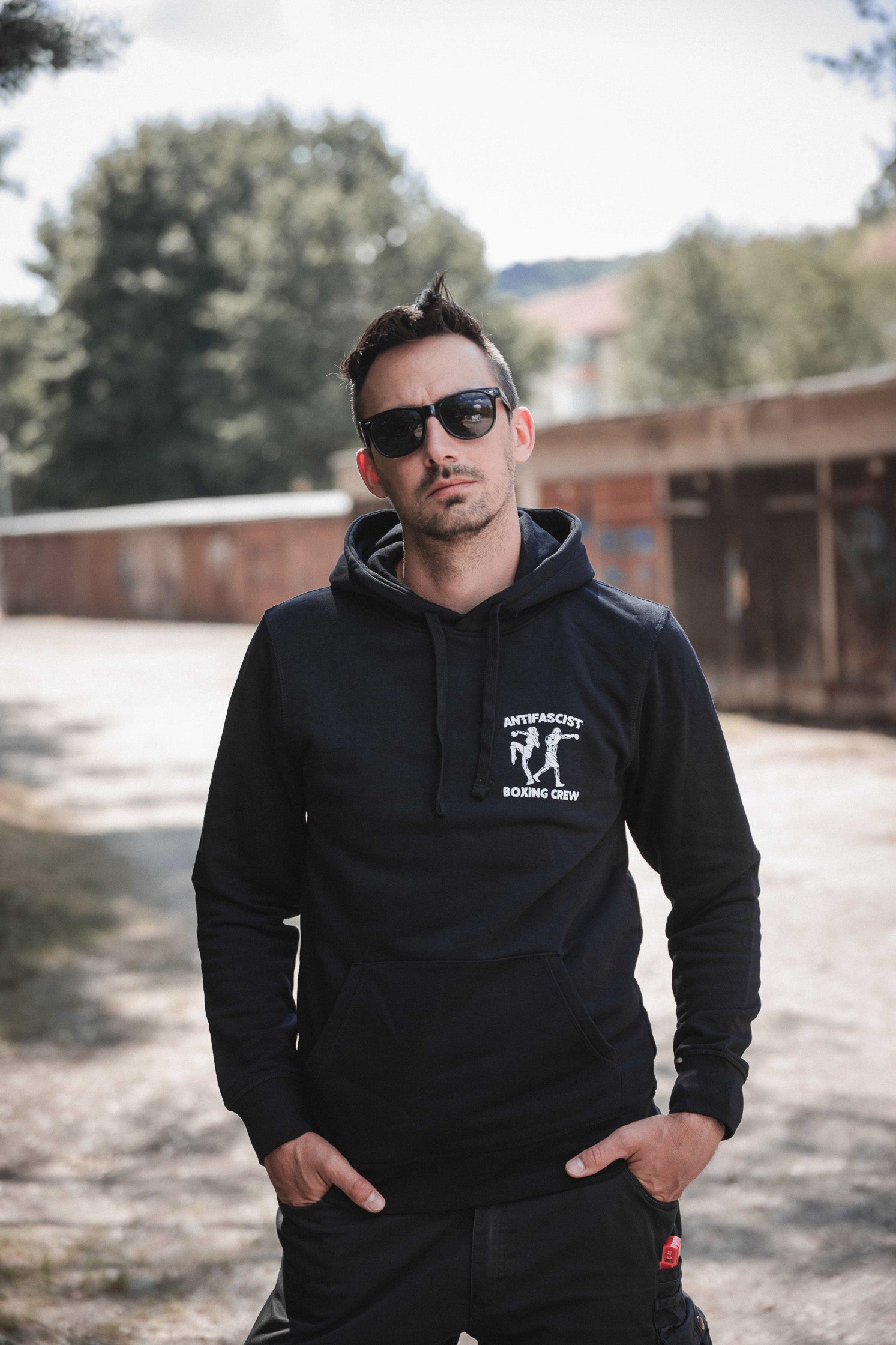 unisex hoodie "antifascist boxing crew"