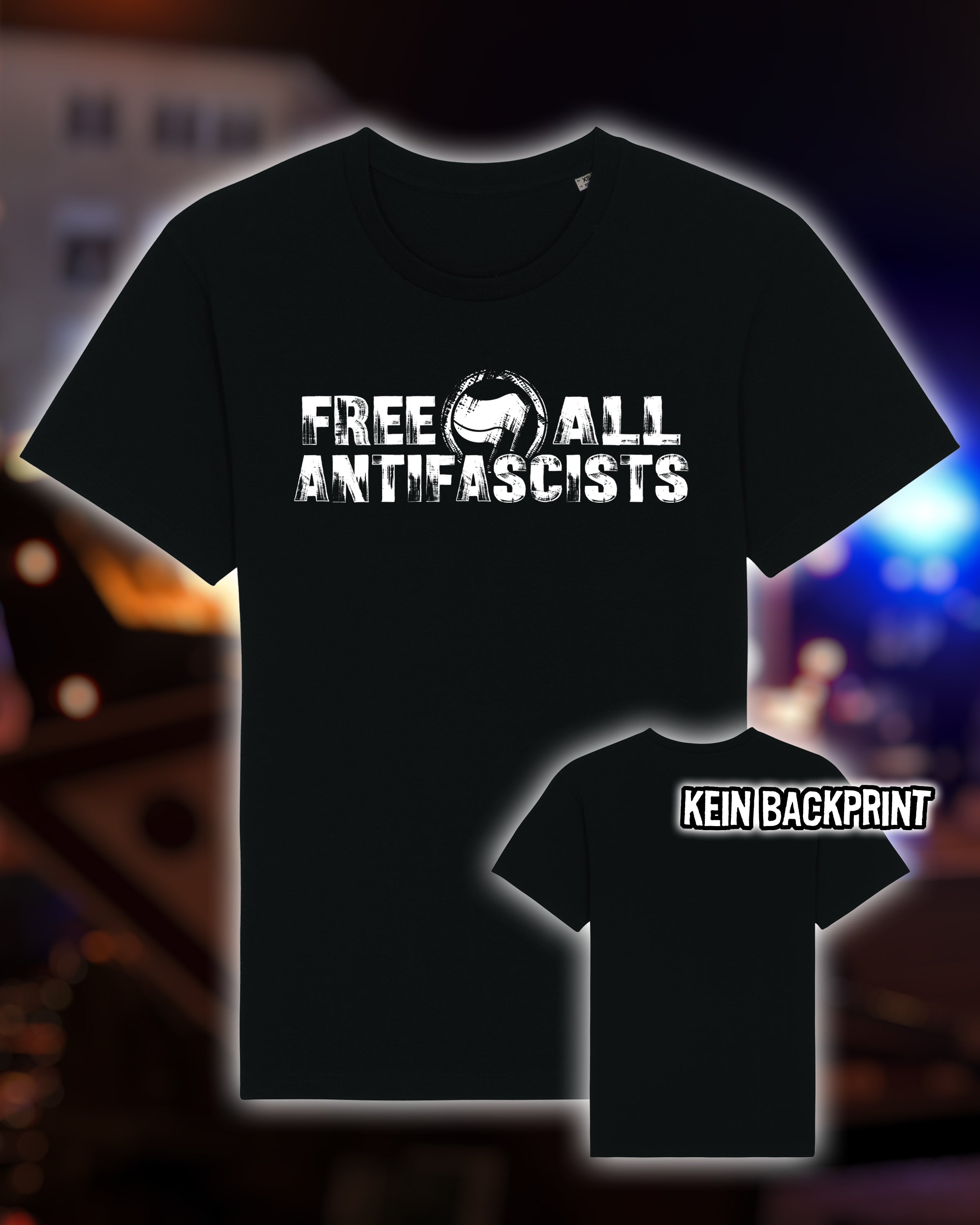 unisex Shirt „free all antifascists 1" black