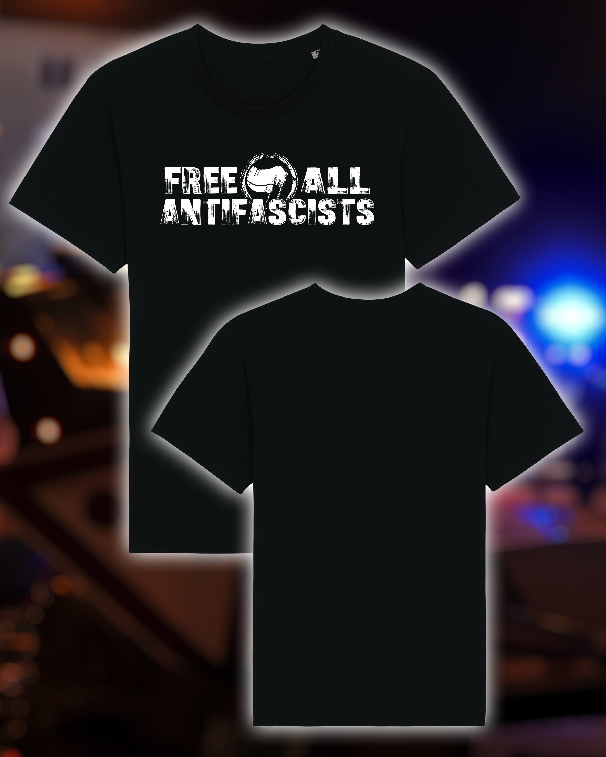 unisex Shirt „free all antifascists 1" black