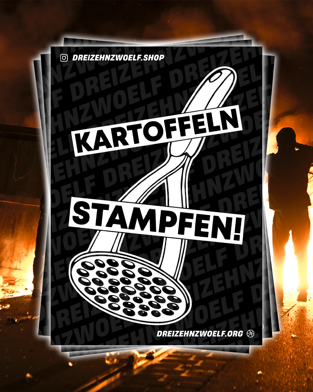 sticker "kartoffeln stampfen"