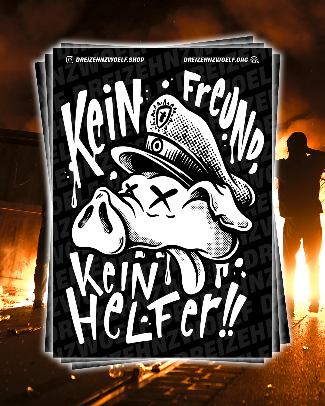 sticker "kein freund - kein helfer"