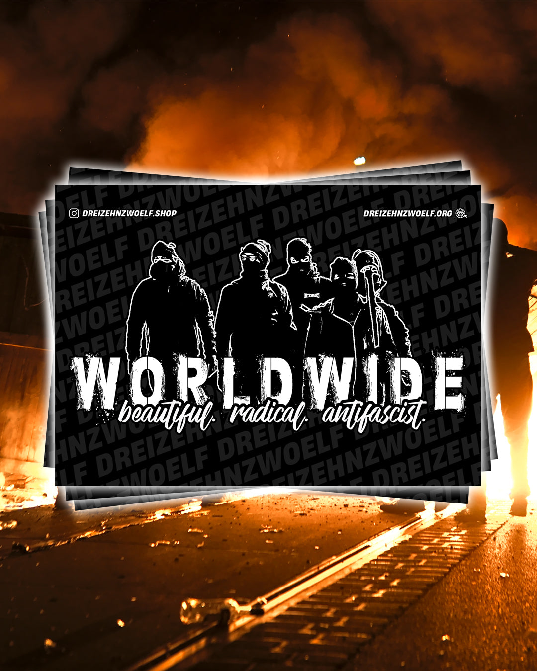 sticker "worldwide antifa"