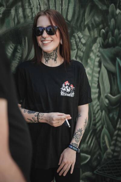 Shirt "Angry Cats Against Fascists" -  black unisex M