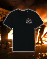 Shirt "Angry Cats Against Fascists" -  black unisex M