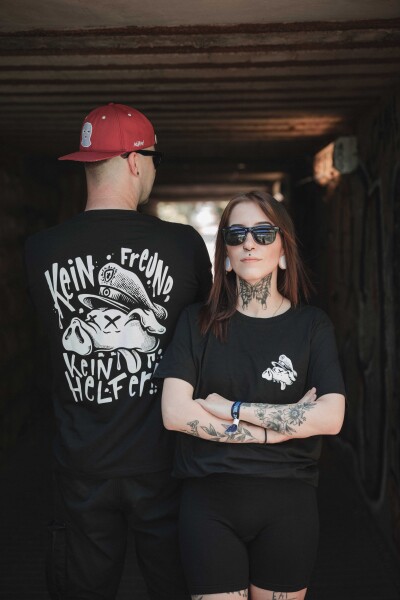 Shirt &quot;Kein Freund - Kein Helfer&quot; - black unisex 3XL